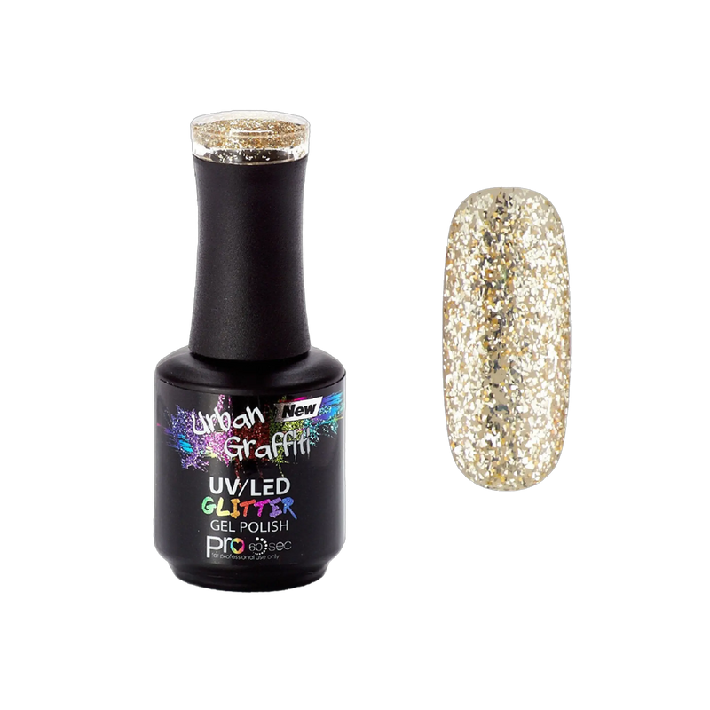 Sphinx - UGGP-A0917 Urban Graffiti - Kuldne Paks Glitter Geellakk - 15ml
